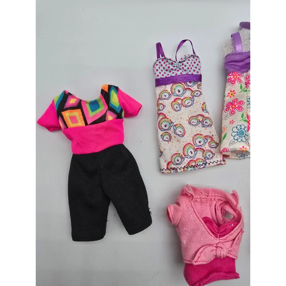 Vintage 90s & Y2K Barbie Clothes Lot Jumpsuit Floral Dresses Pink‎ Tops 6 Piece
